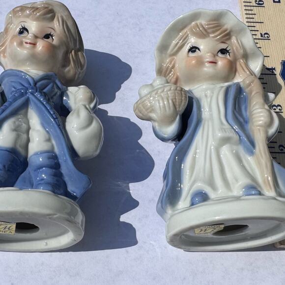 TREASURE MASTERS Korea Set of 2 Boy and Girl Goose Eggs Staff Vintage Figurines - Picture 6 of 7